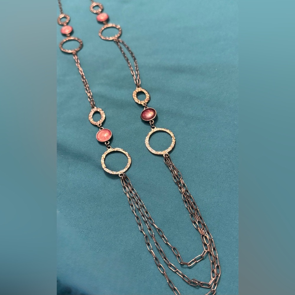 *5 for $20; Elegant Pewter and Purple Layered Necklace